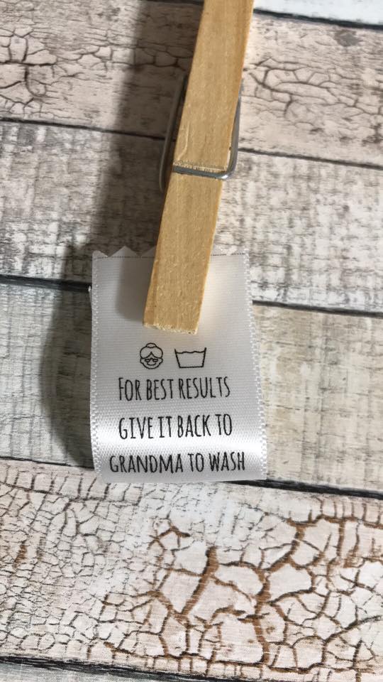 Give it to Grandma wash labels image 0