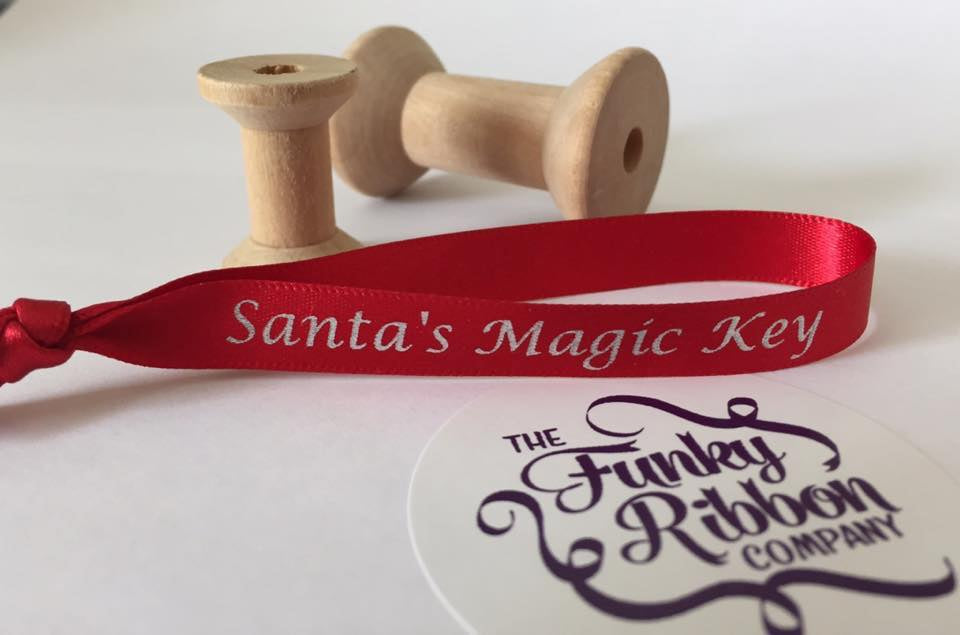 10mm Satin Ribbon – “Santa’s Magic Key” – 30cm Length – Pack of 10 image 0