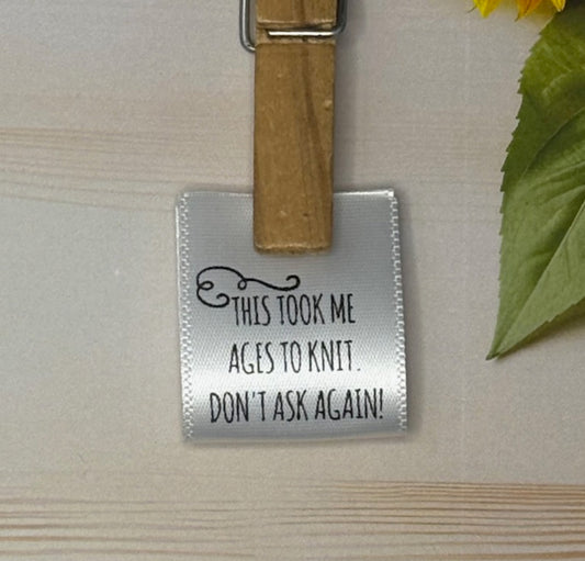 25mm funny sew in labels - This took me ages to knit/crochet/sew image 0