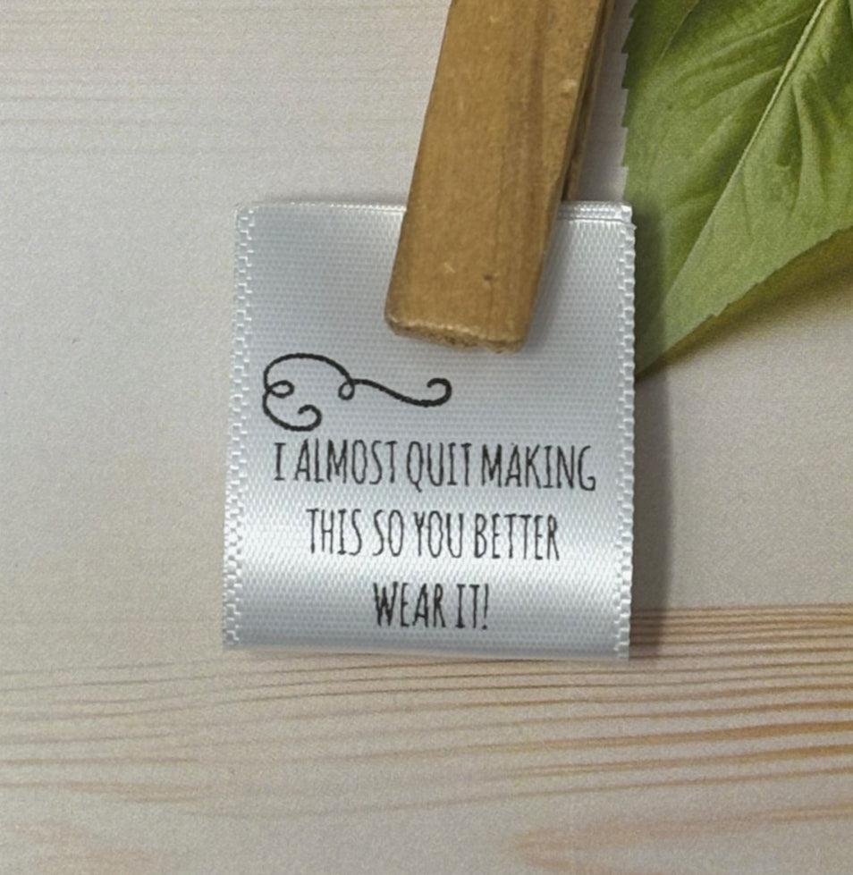 25mm labels funny sew in labels - Please note shit was lost image 2