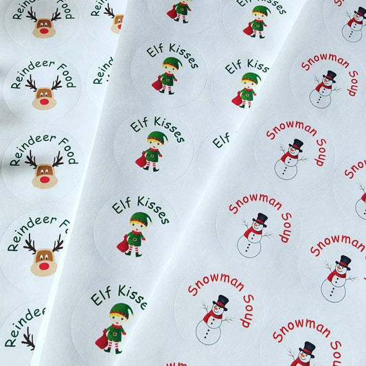37mm Christmas-themed stickers (35 per sheet) image 0