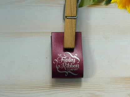 Burgundy - 15mm Satin Sew-In Labels