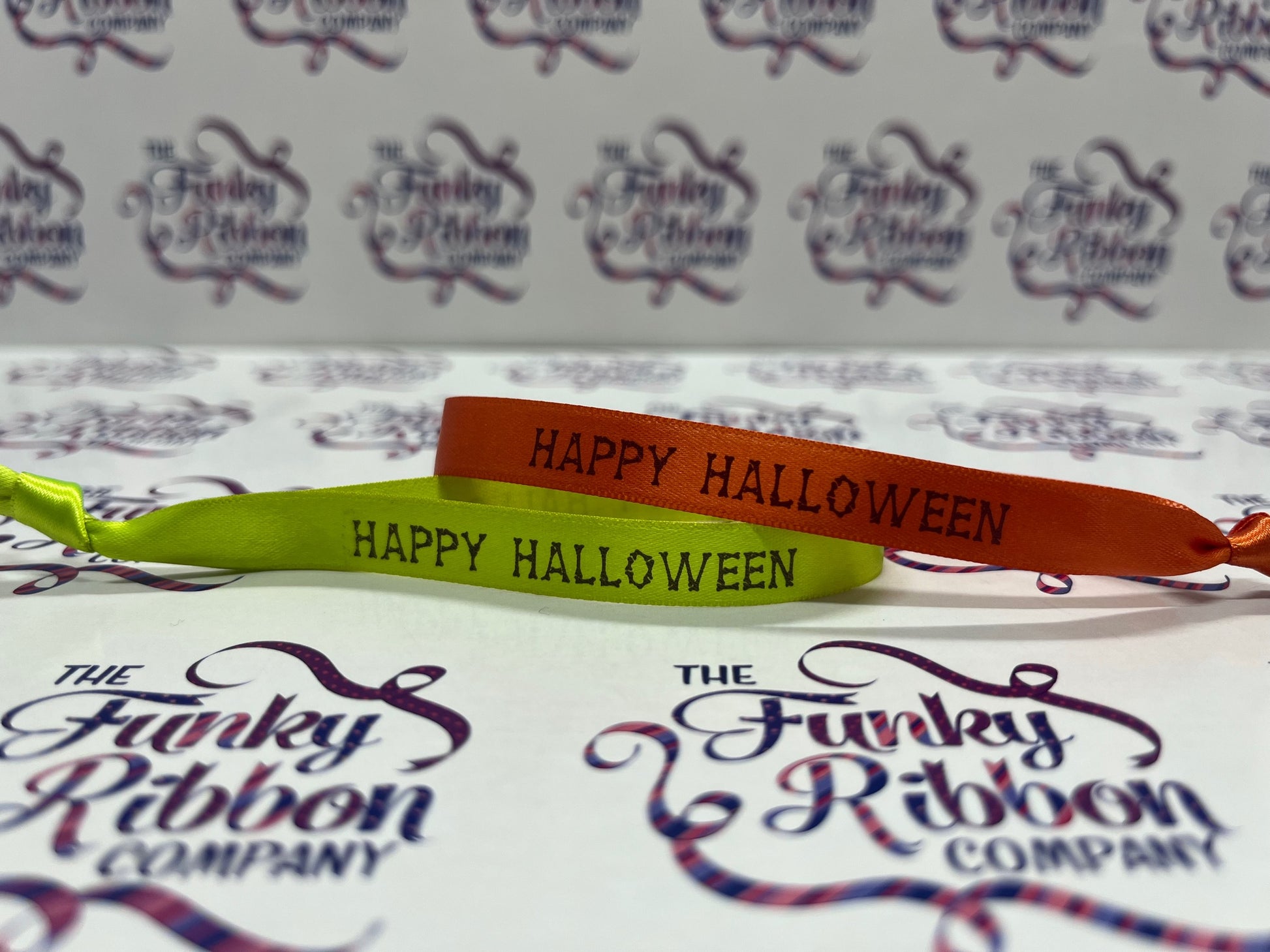 10mm Satin Ribbon – “Happy Halloween” – 30cm Length – Pack of 10 image 0