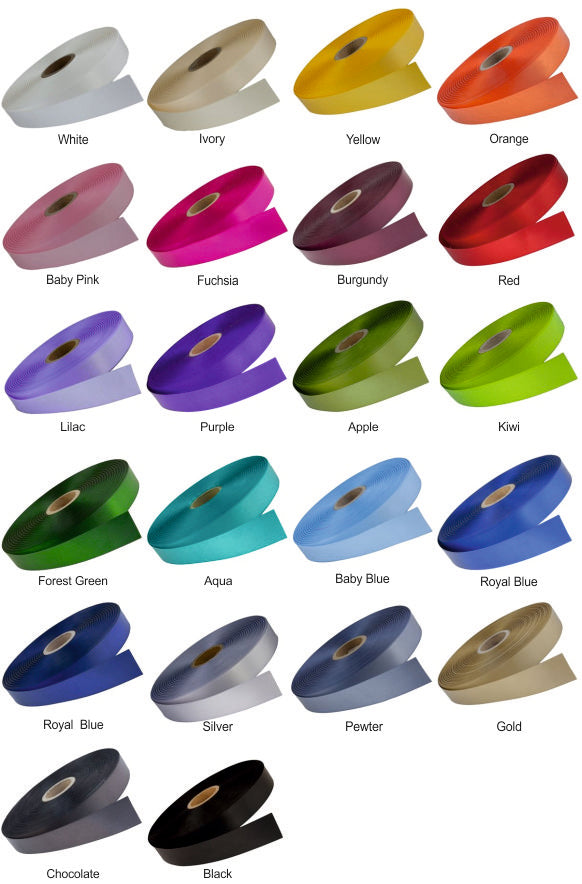 White 15mm Personalised satin ribbon