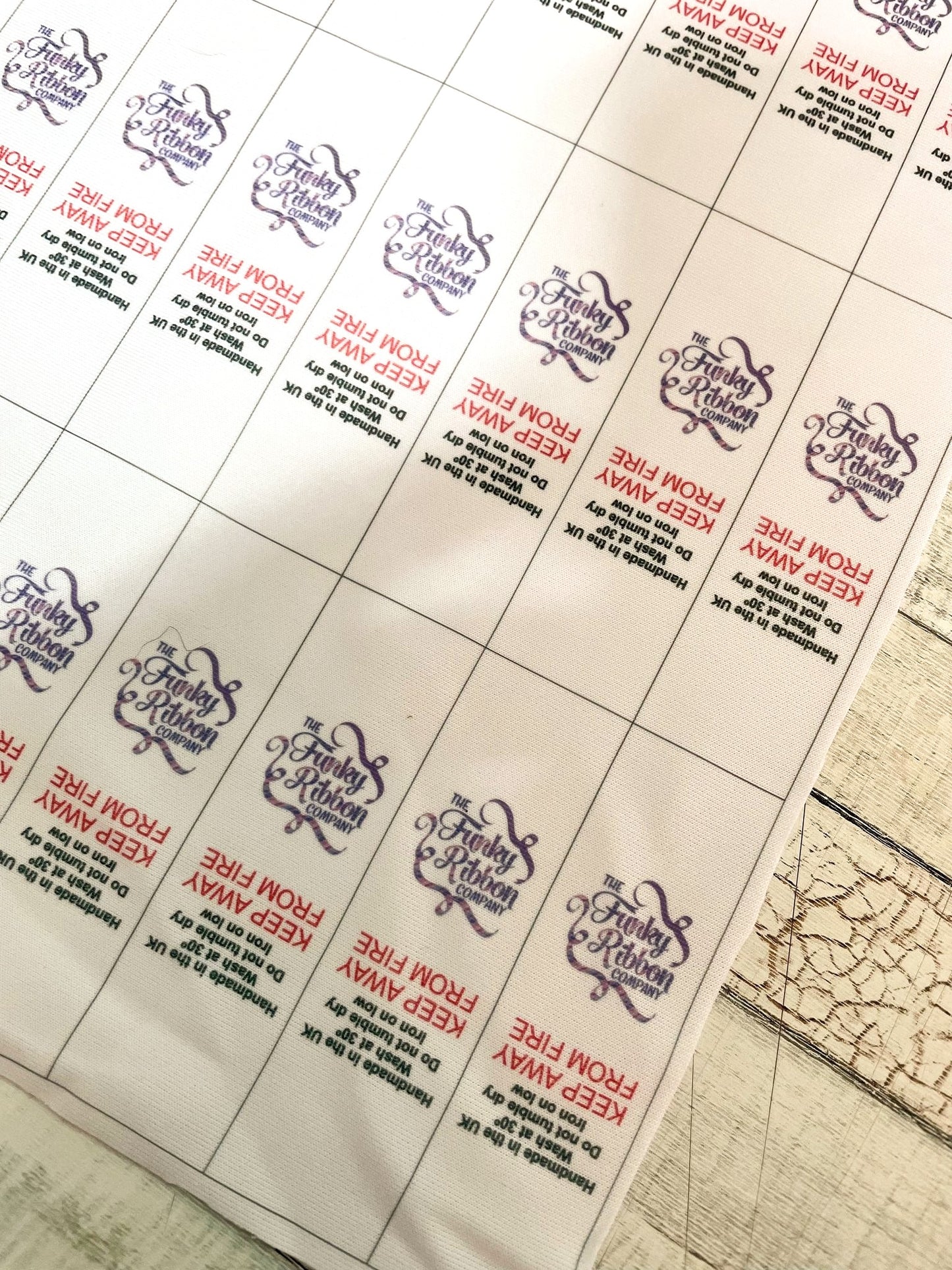 Personalised Printed Polyester Jersey Labels – Customised Washcare Labels image 0