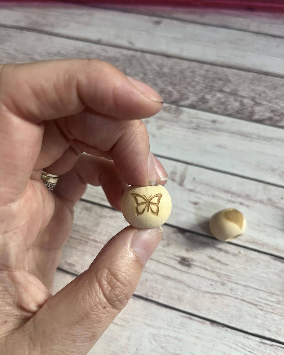 Wooden logo beads - Personalised image 1