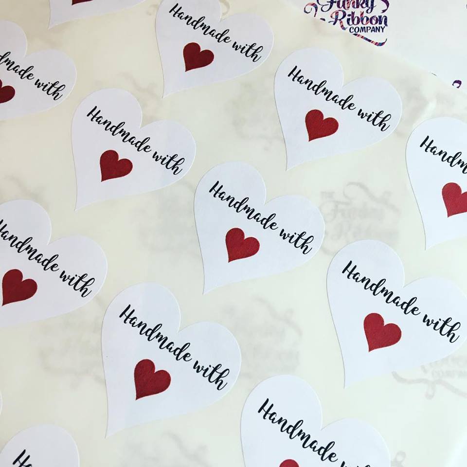 Full colour heart sticker sheets 24 per sheet image 0