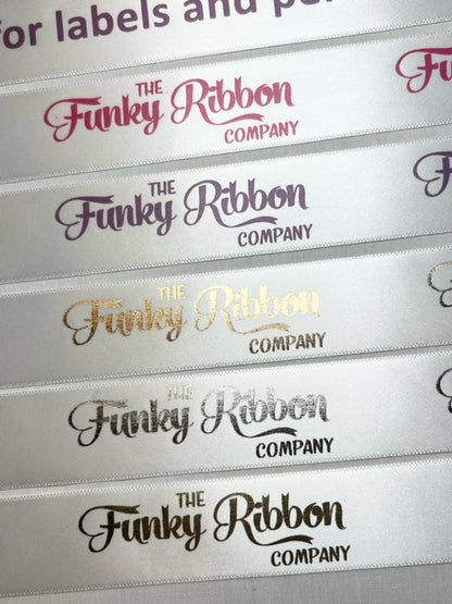 White 15mm Personalised satin ribbon