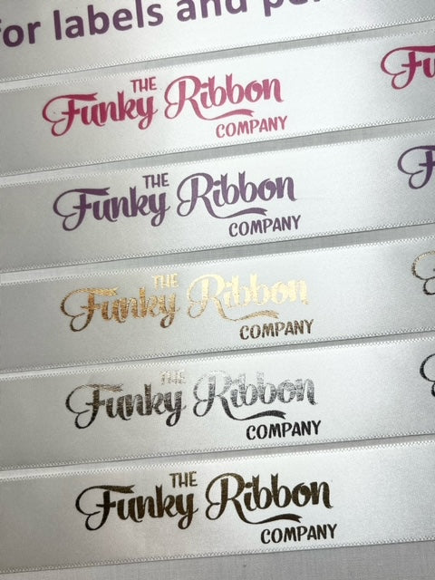 White 15mm Personalised satin ribbon